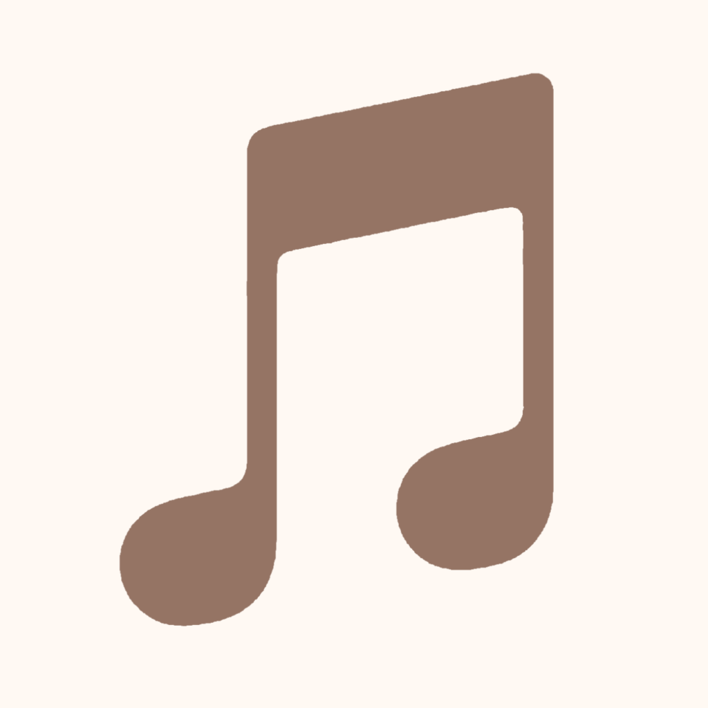 ホーム画面カスタマイズ　アプリ　アイコン　カスタマイズ　変更方法　アイコン無料配布　プレゼント　音楽アプリ　音符　ベージュ　AppleMusic アップルミュージック