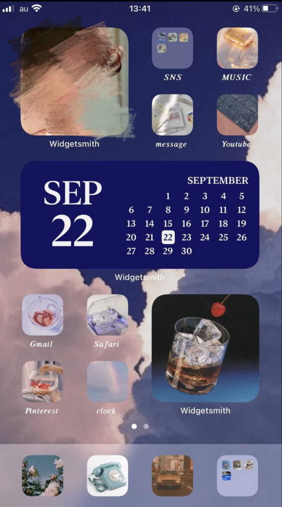 iPhone　IOS14　ホーム画面　カスタム　ウィジェット　Widgetsmith　ウィジェットスミス　アプリ　カレンダー　時計　おしゃれ　かわいい　使い方